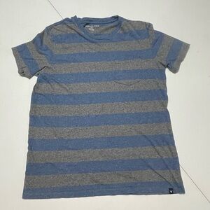 American Eagle Mens Large Gray and Blue T-Shirt with Logo